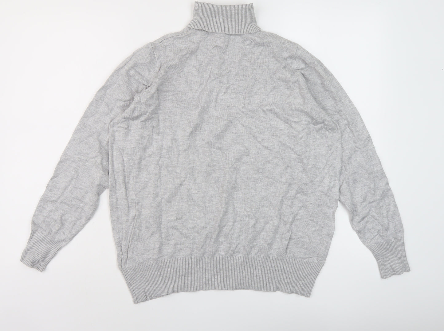 Cpasule Womens Grey Roll Neck Viscose Pullover Jumper Size 16