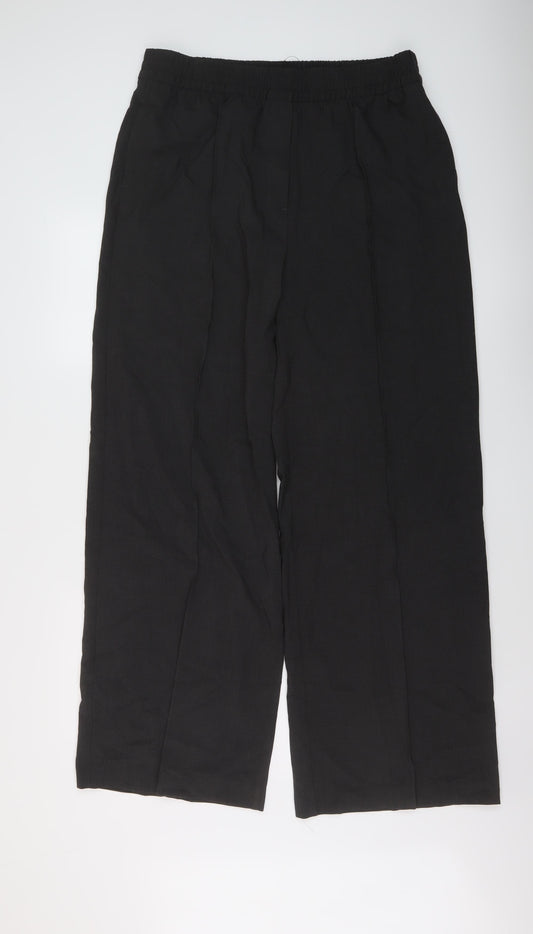 Marks and Spencer Womens Grey Polyester Trousers Size 16 L32 in Regular