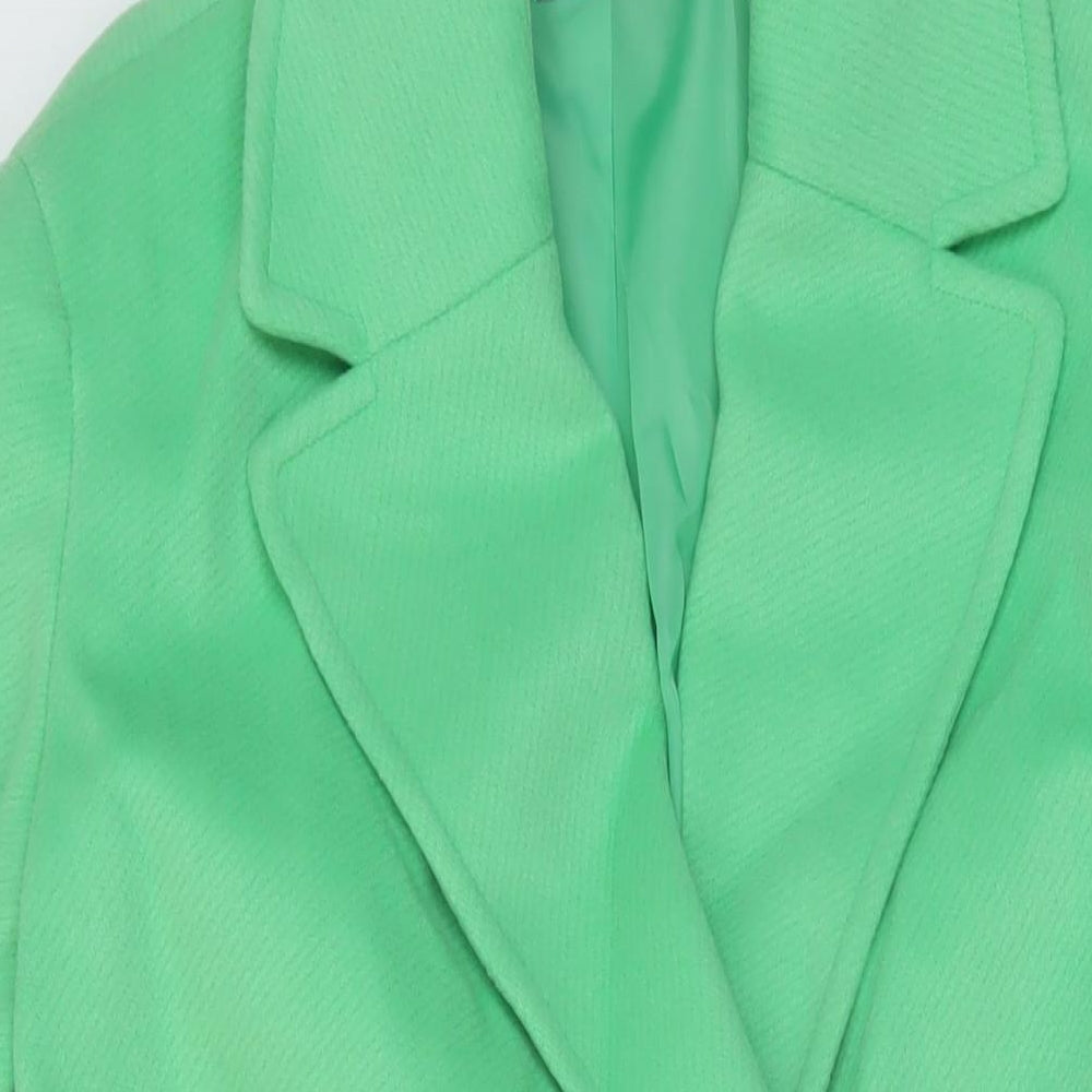 Marks and Spencer Womens Green Overcoat Coat Size 16 Button