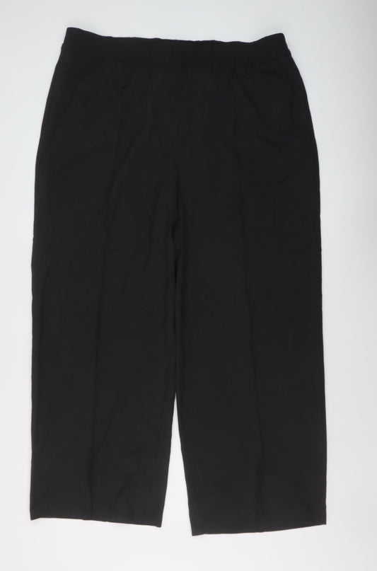 Marks and Spencer Womens Grey Polyester Trousers Size 22 L30 in Regular