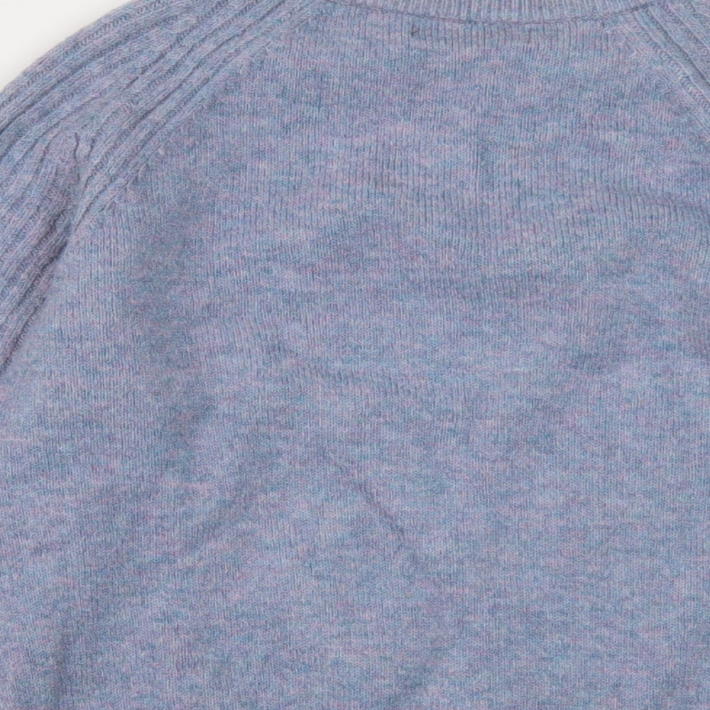 Marks and Spencer Womens Blue Mock Neck Acrylic Pullover Jumper Size S