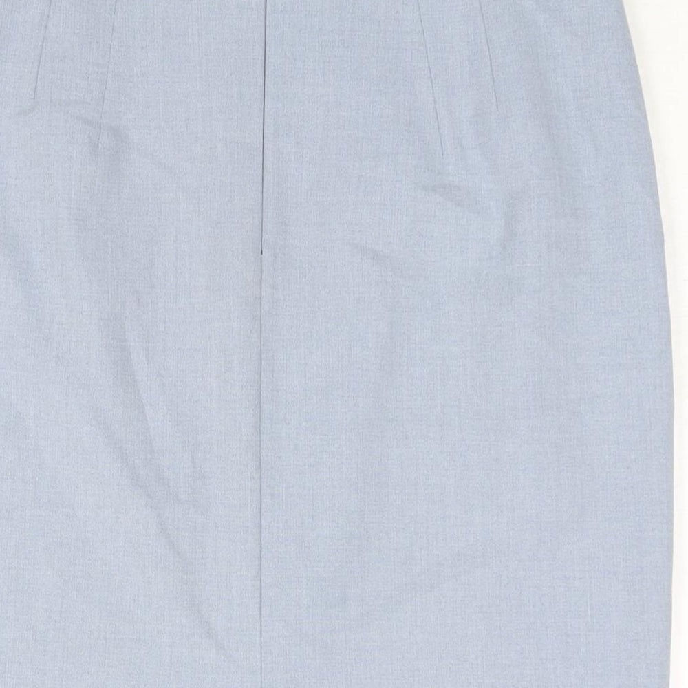 St Michael Womens Blue Polyester Straight & Pencil Skirt Size 12 Zip