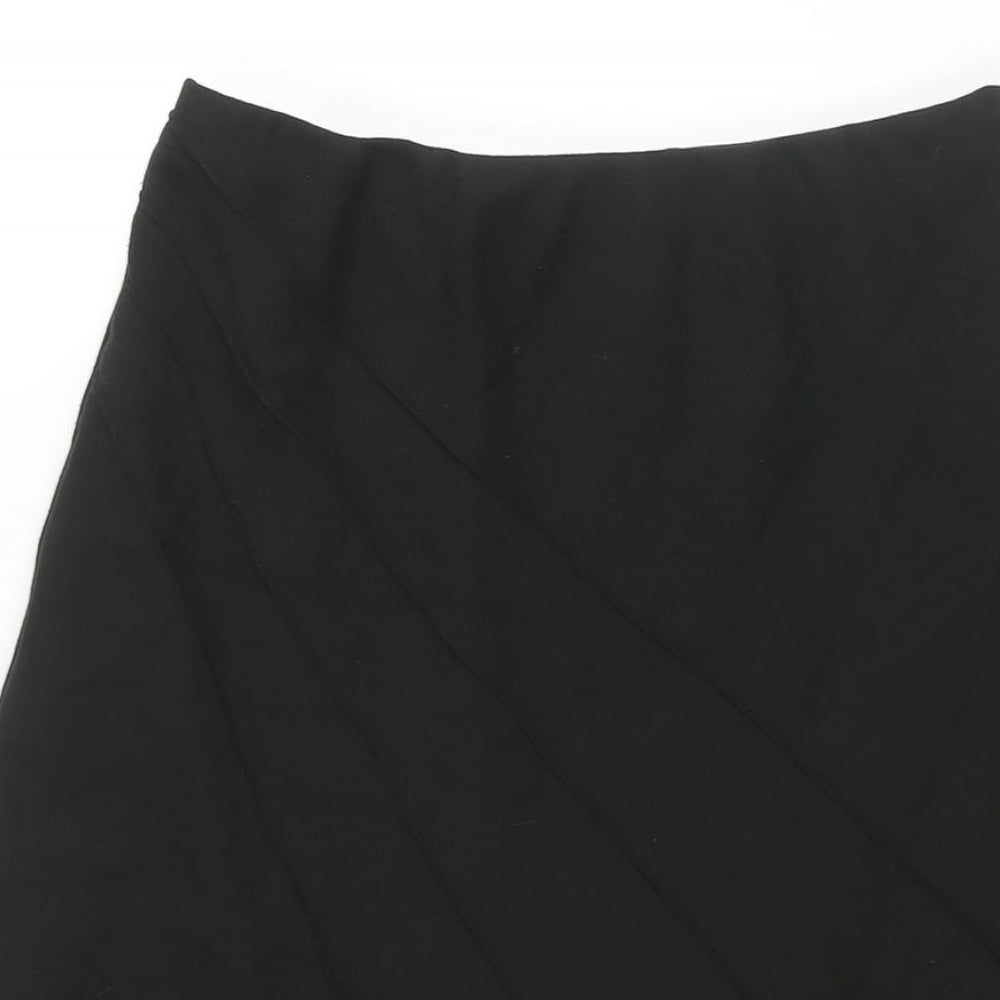 Marks and Spencer Womens Black Polyester A-Line Skirt Size 12