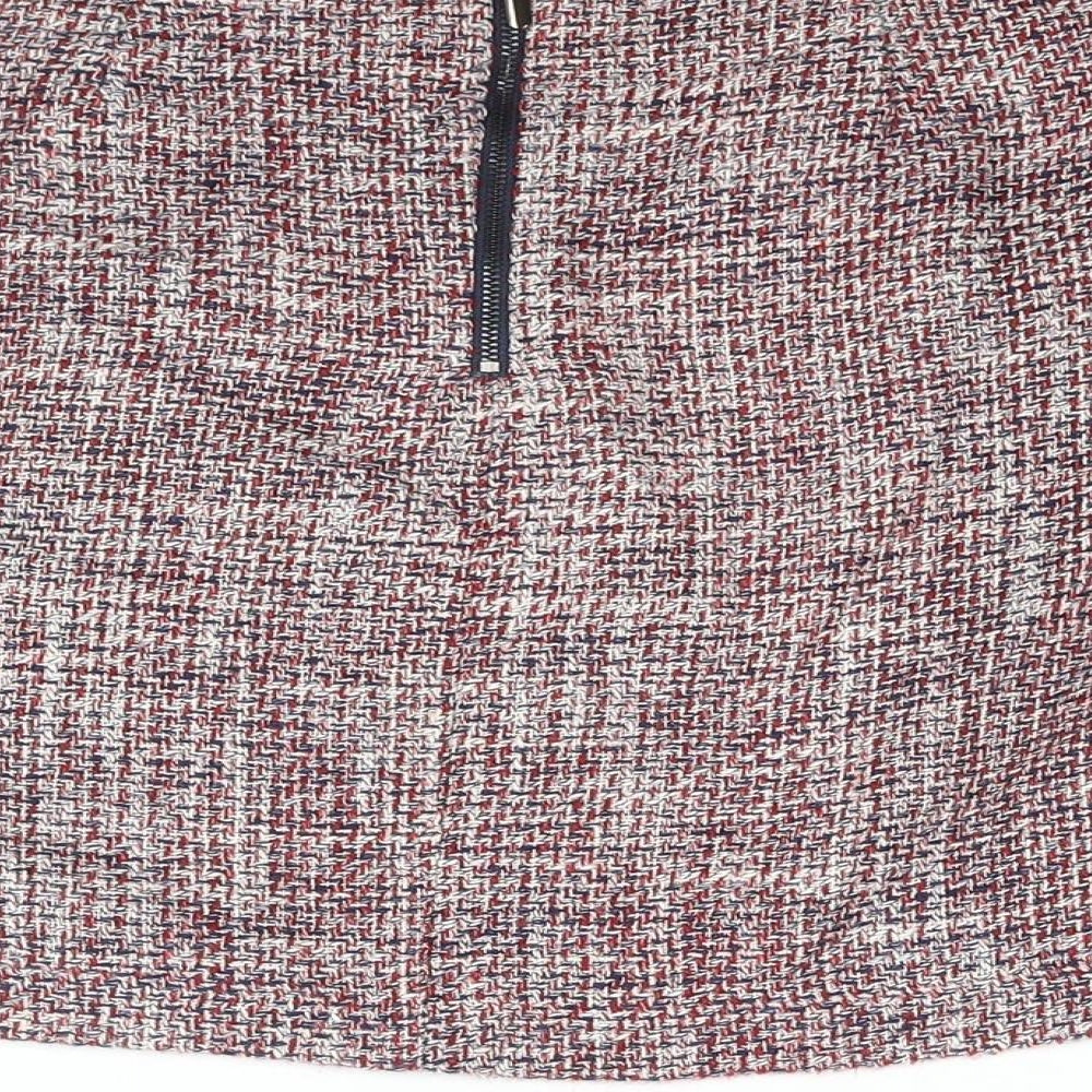 Marks and Spencer Womens Multicoloured Cotton Straight & Pencil Skirt Size 10 Zip - Pocket Detail