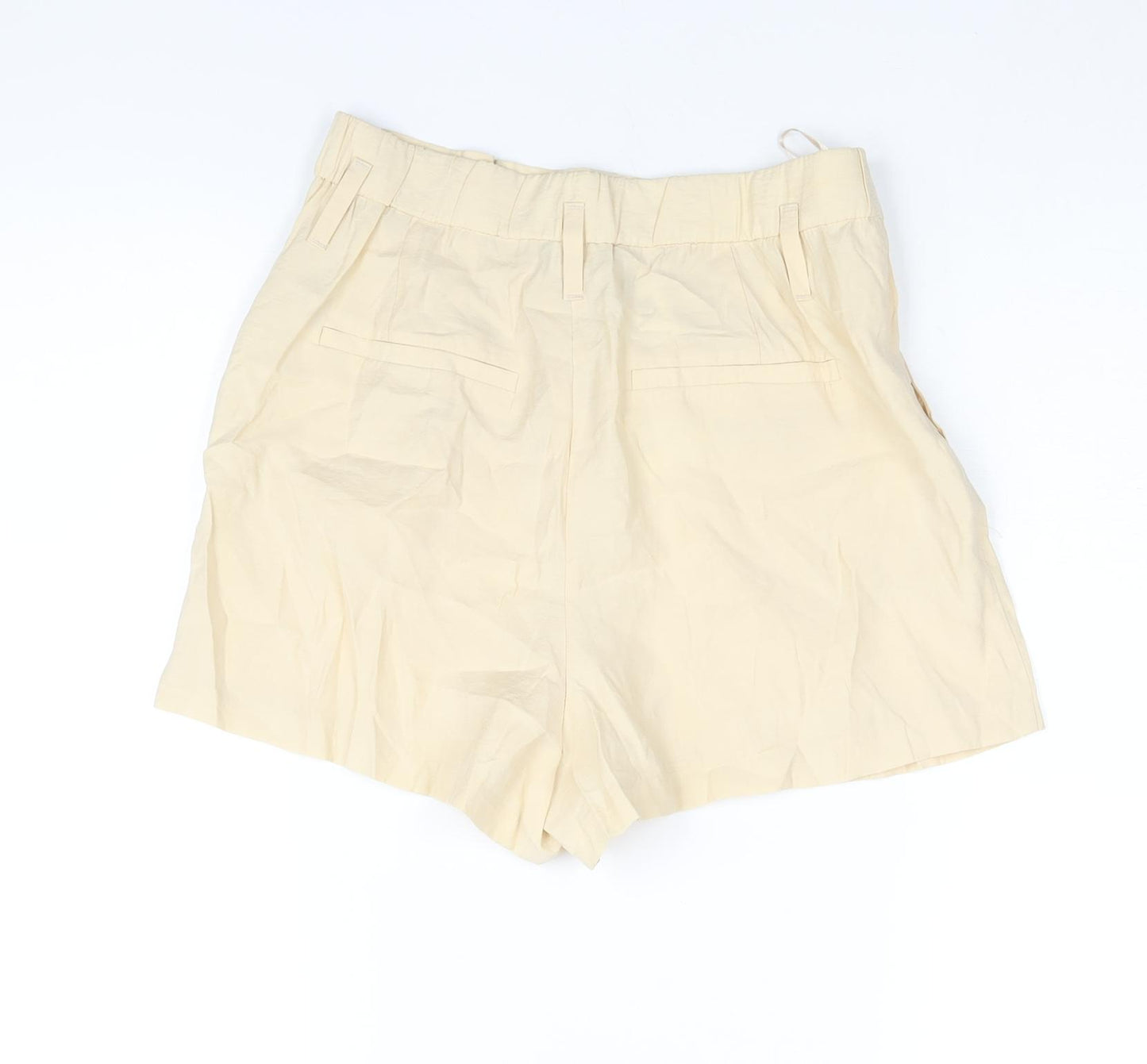 Zara Womens Beige Modal Basic Shorts Size S L3 in Regular Zip