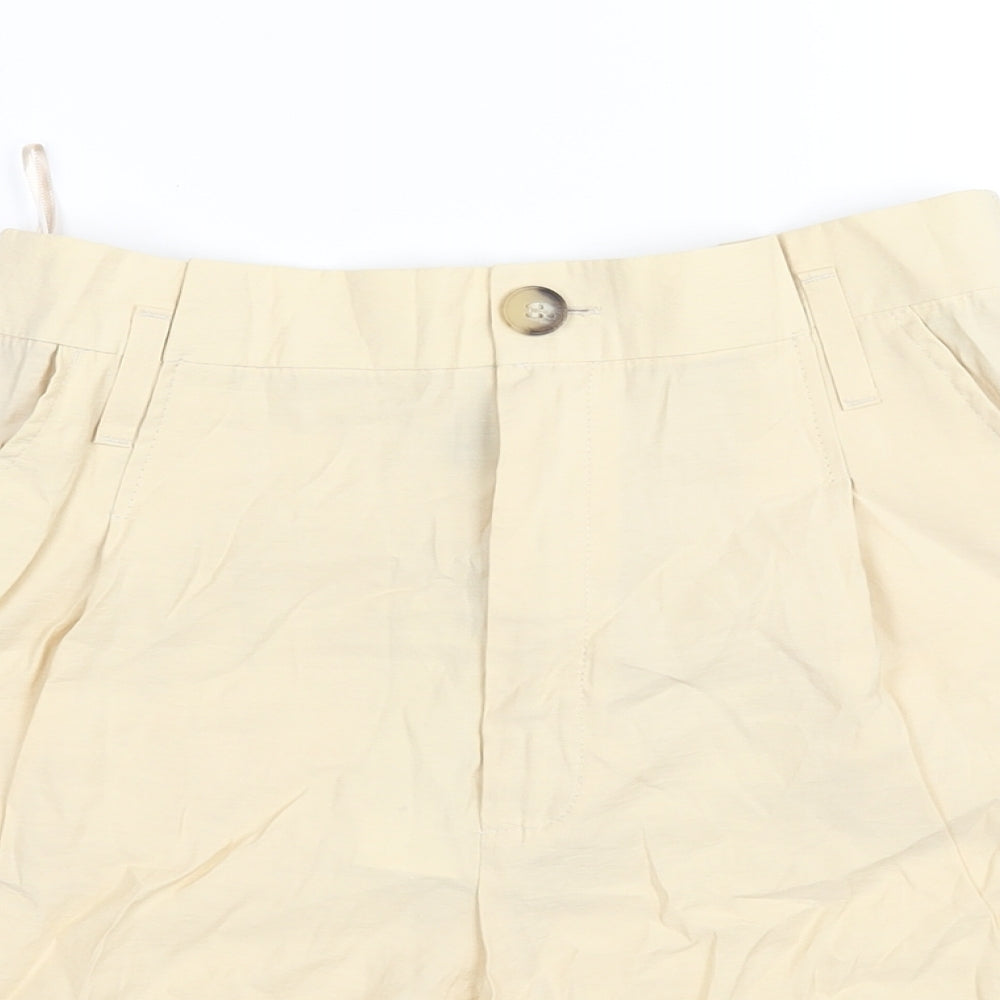 Zara Womens Beige Modal Basic Shorts Size S L3 in Regular Zip