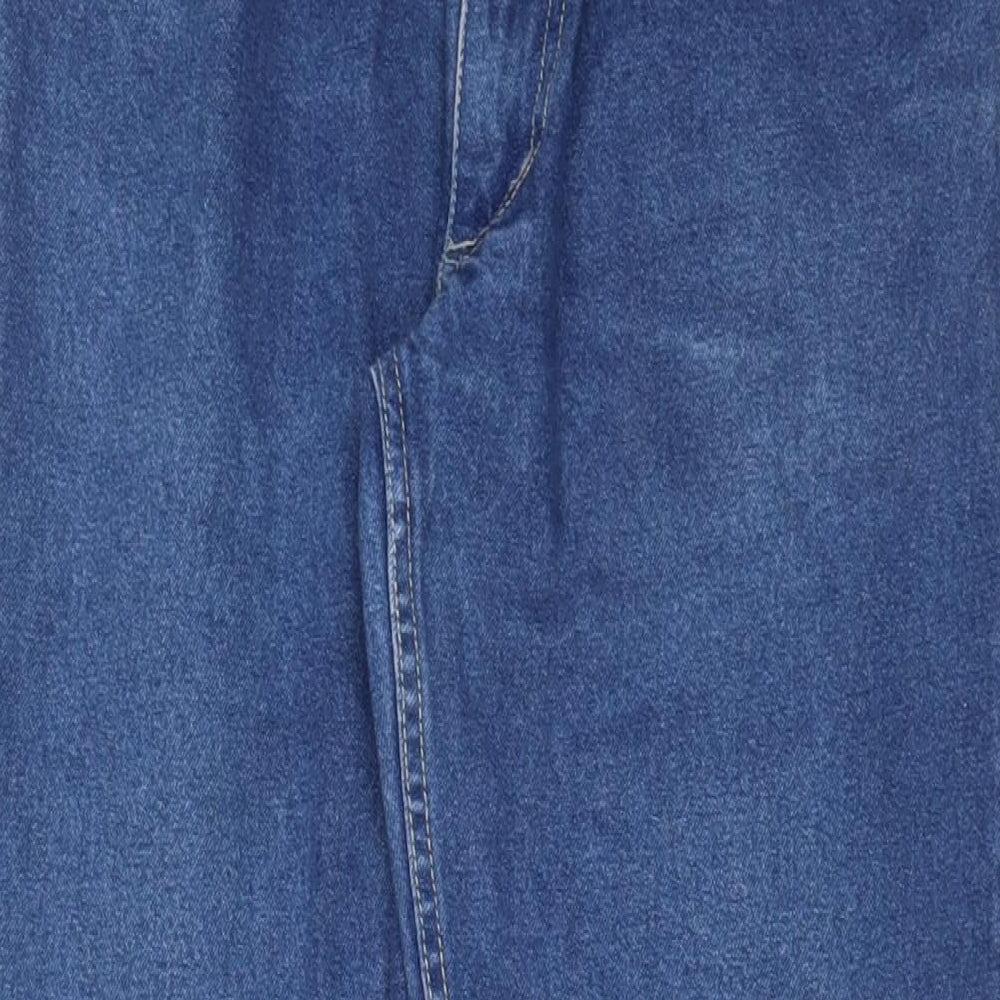 George Mens Blue Cotton Straight Jeans Size 30 in L29 in Regular Zip - Short Leg