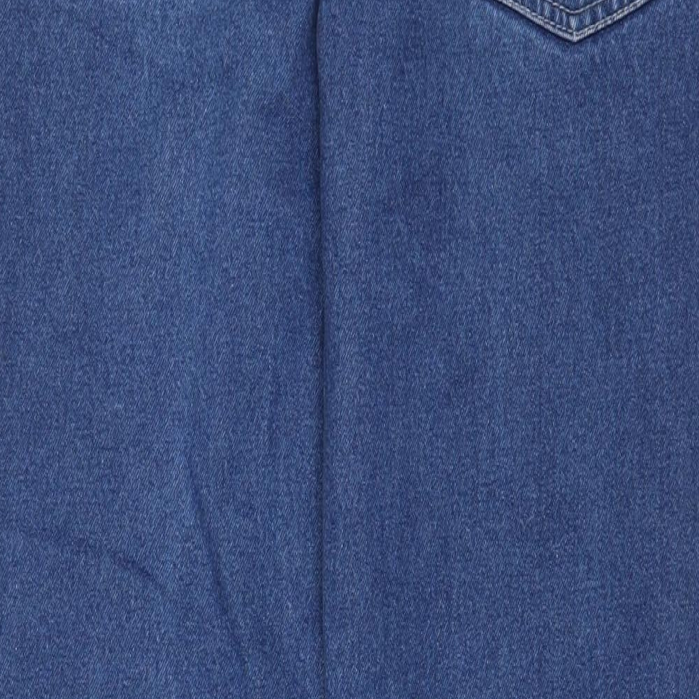 George Mens Blue Cotton Straight Jeans Size 30 in L29 in Regular Zip - Short Leg