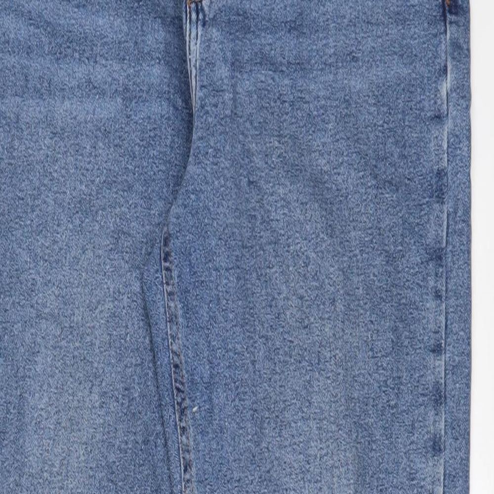 New Look Womens Blue Cotton Mom Jeans Size 12 L29 in Regular Zip