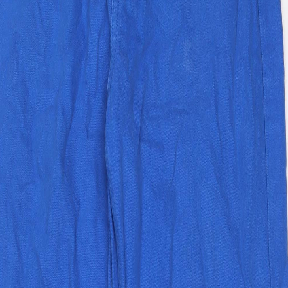 New Look Womens Blue Cotton Wide-Leg Jeans Size 10 L30 in Regular Zip