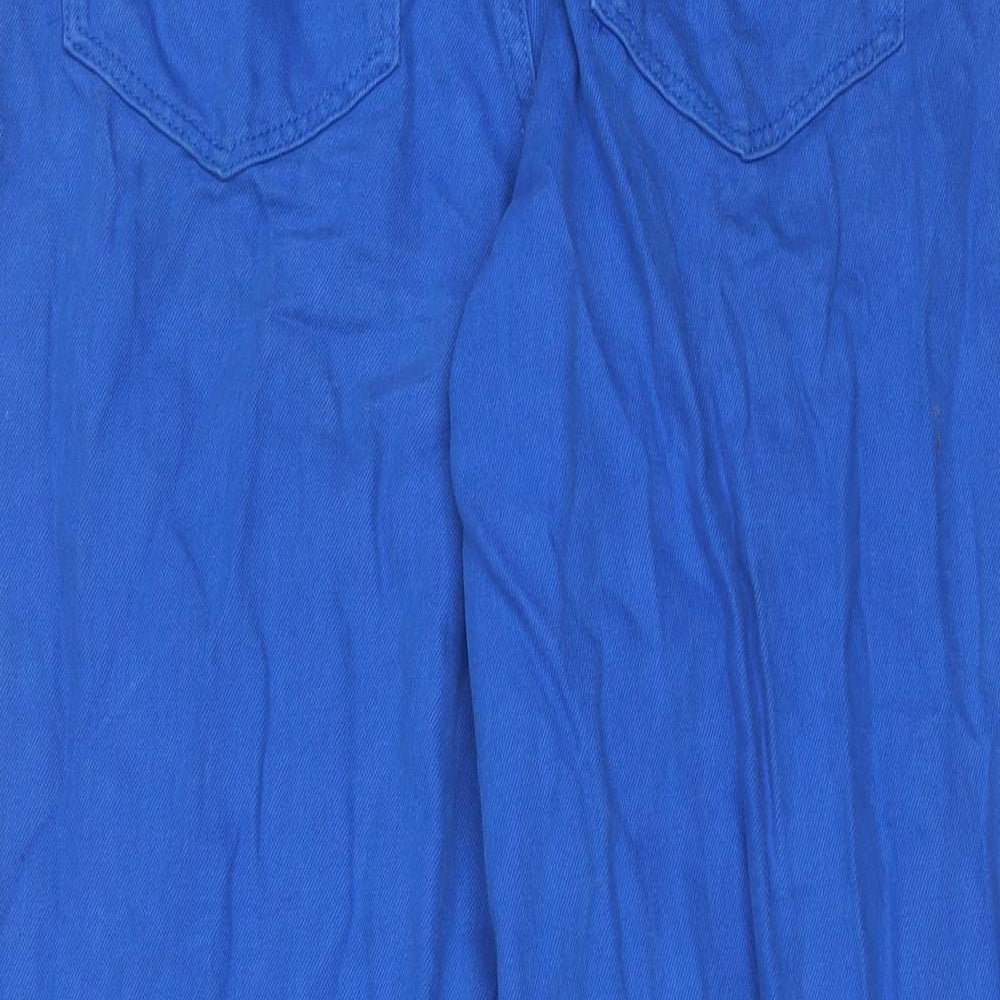 New Look Womens Blue Cotton Wide-Leg Jeans Size 10 L30 in Regular Zip