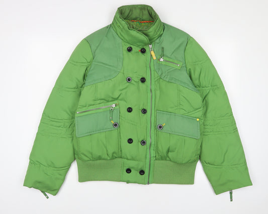 NEXT Womens Green Bomber Jacket Jacket Size 18 Zip - Zip Pockets