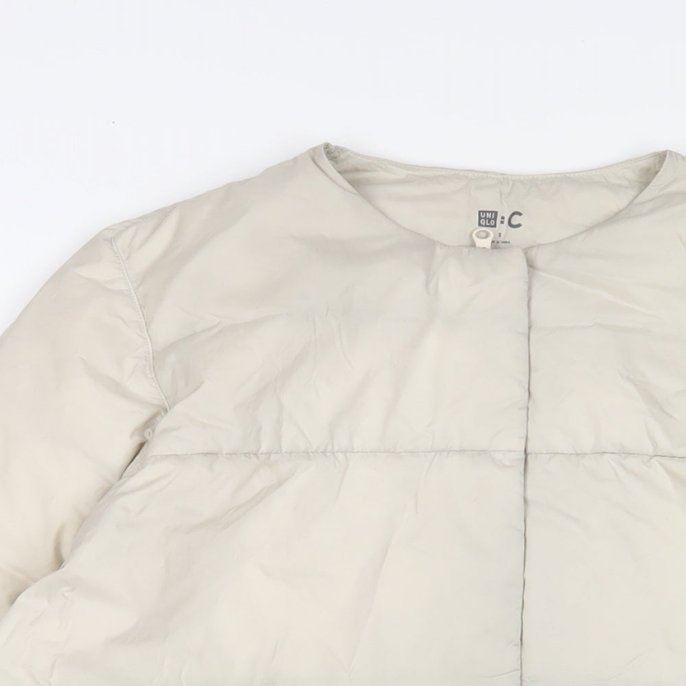 Uniqlo Womens Ivory Jacket Size S Zip - Pockets