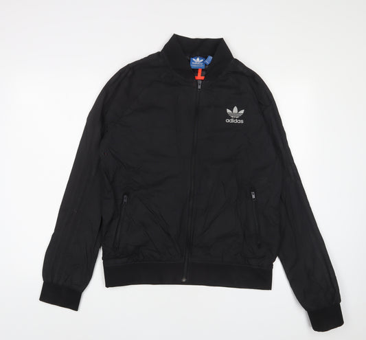 adidas Mens Black Jacket Size M Zip - Logo, Zip pockets