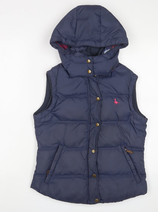 Jack Wills Womens Blue Gilet Jacket Size 10 Zip - Zip Pockets