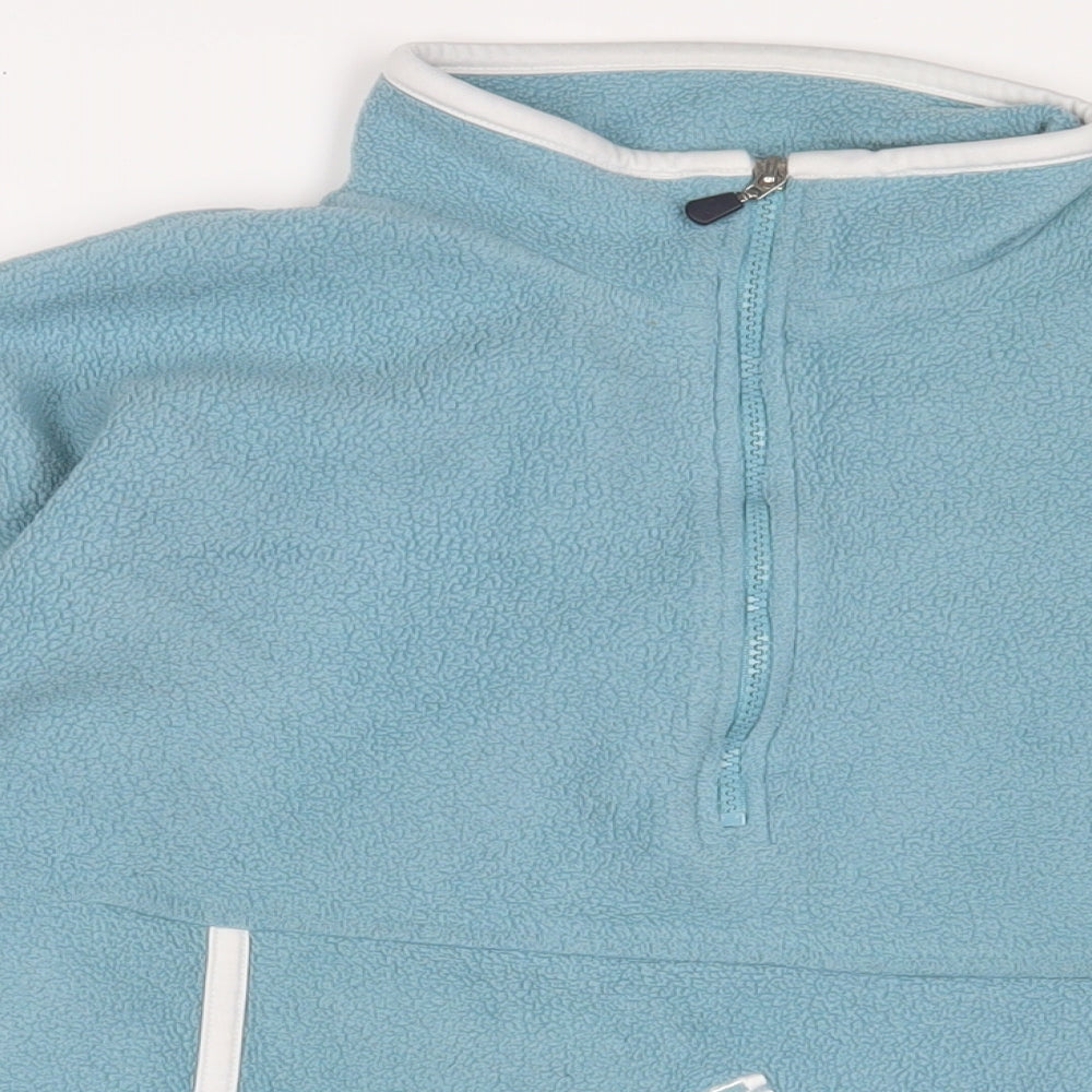 Active Womens Blue Polyester Pullover Sweatshirt Size 16 Zip - Zip Pocket