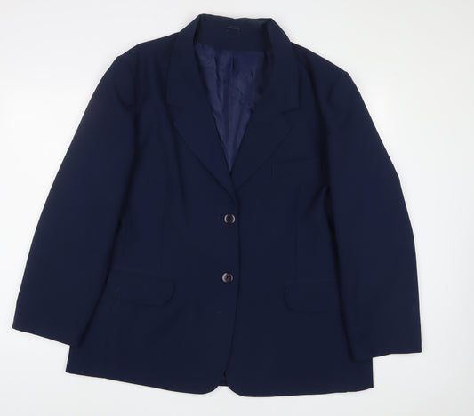 Classic Womens Blue Jacket Blazer Size 22 Button