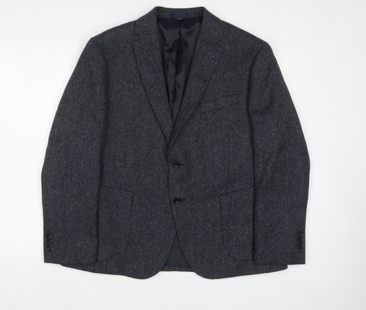 Marks and Spencer Mens Blue Wool Jacket Suit Jacket Size 44 Regular - Inside Pockets