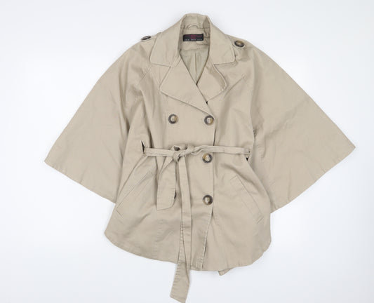 NEXT Womens Beige Jacket Size 12 Button - Belted