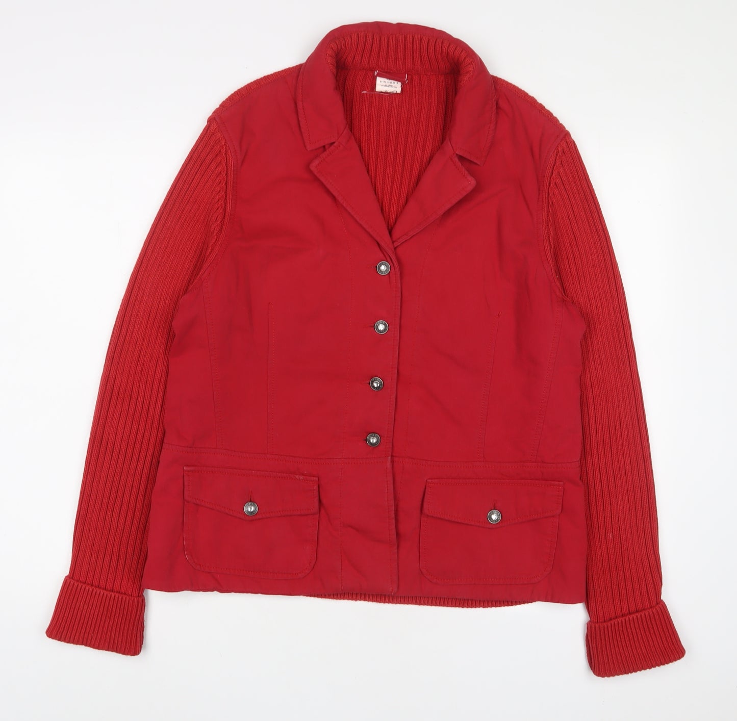 Blue Willi's Womens Red Jacket Size XL Button - Pockets