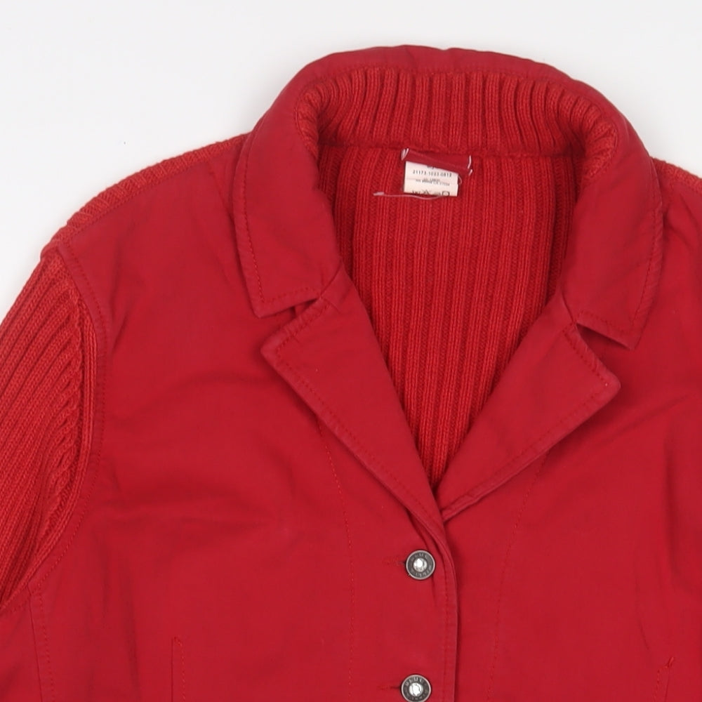 Blue Willi's Womens Red Jacket Size XL Button - Pockets