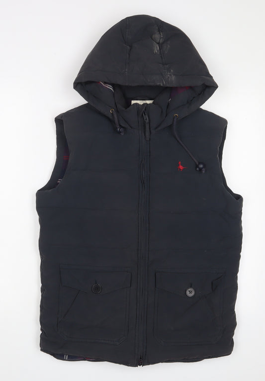 Jack Wills Mens Blue Gilet Jacket Size S Zip