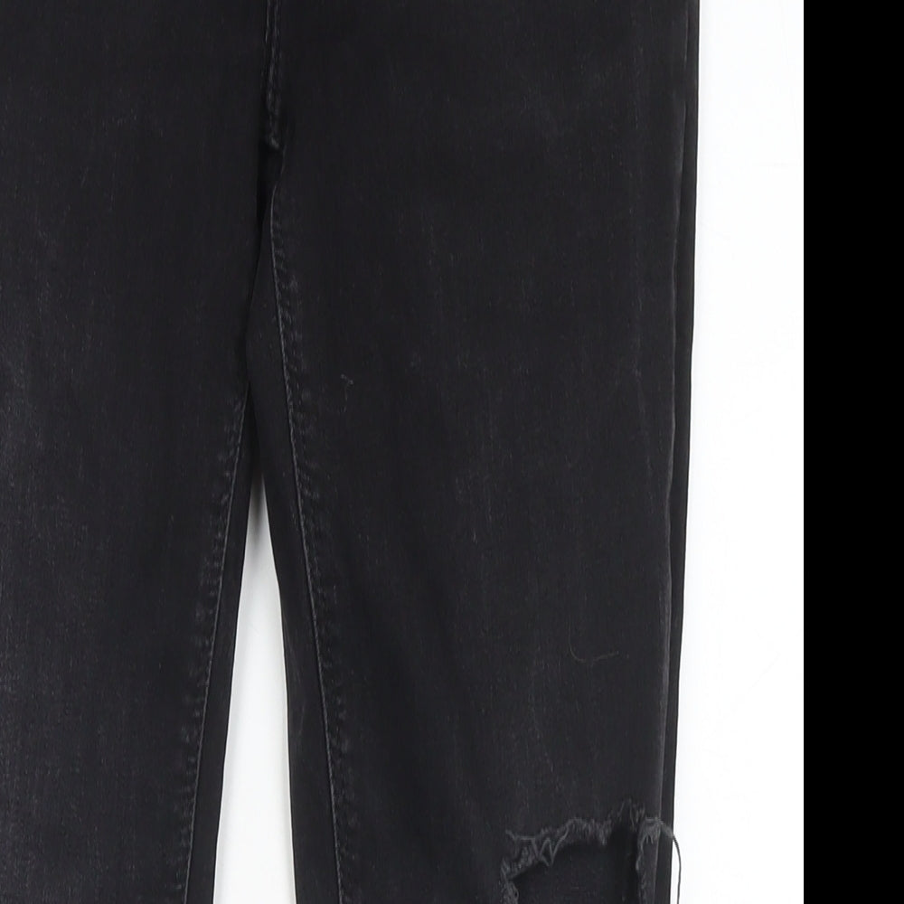 River Island Womens Black Cotton Skinny Jeans Size 12 L27 in Regular Zip