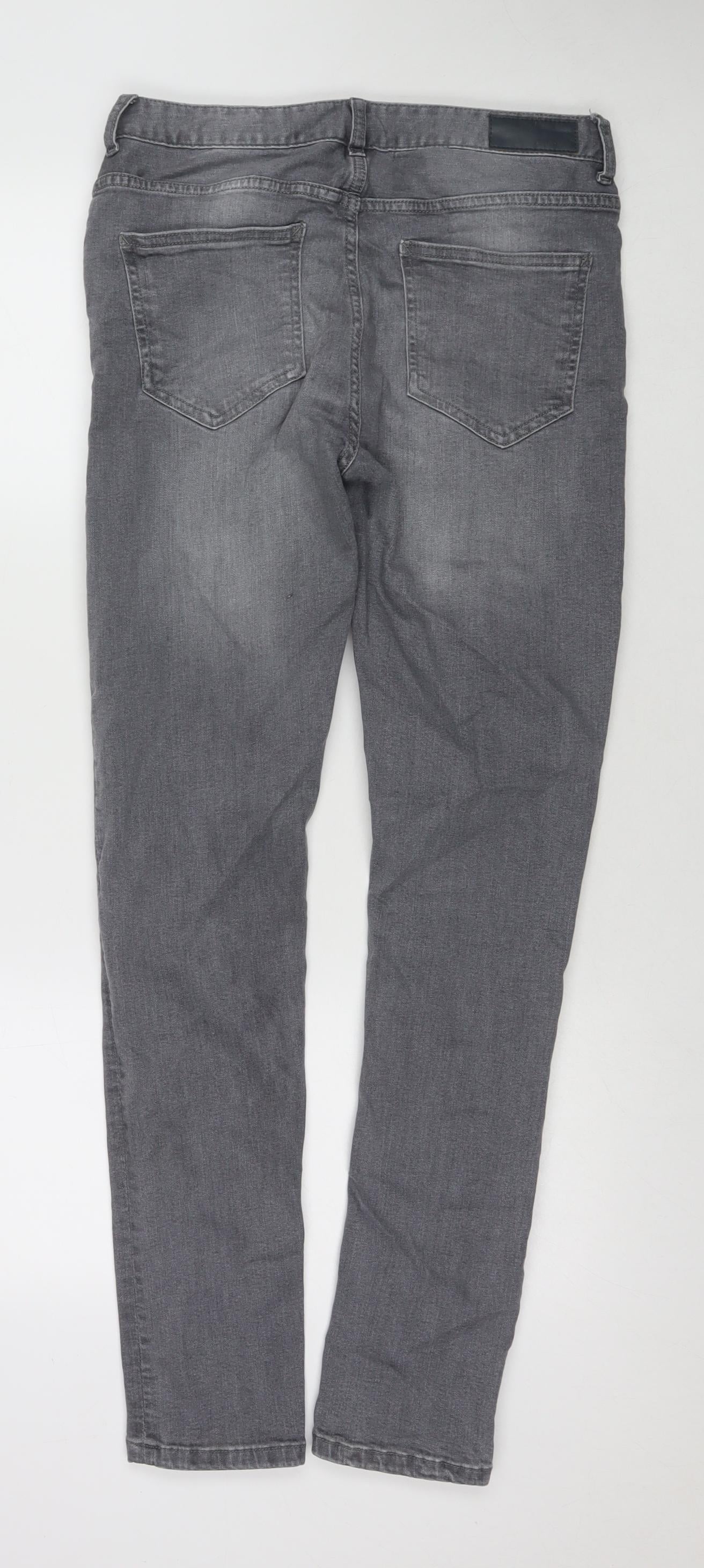 Denim & Co. Mens Grey Cotton Skinny Jeans Size 30 in L32 in Regular Zip