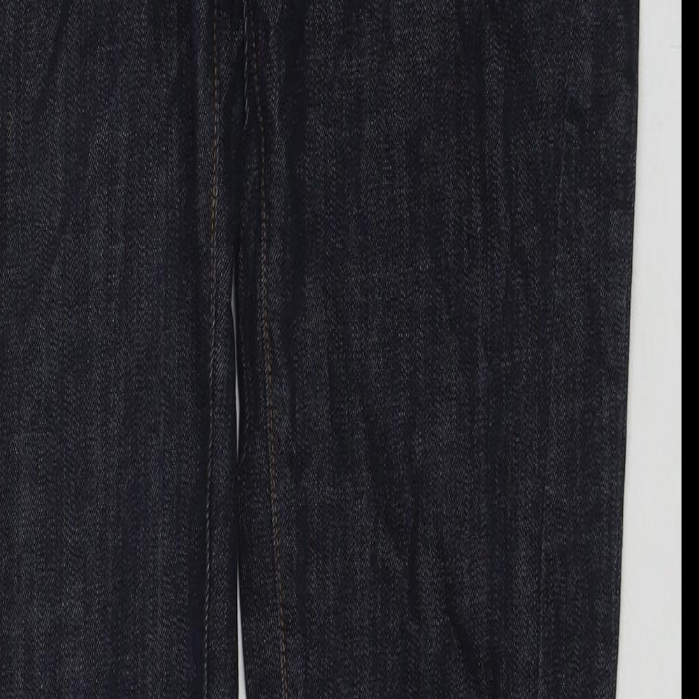 Karen Millen Womens Blue Cotton Straight Jeans Size 12 L32 in Regular Zip