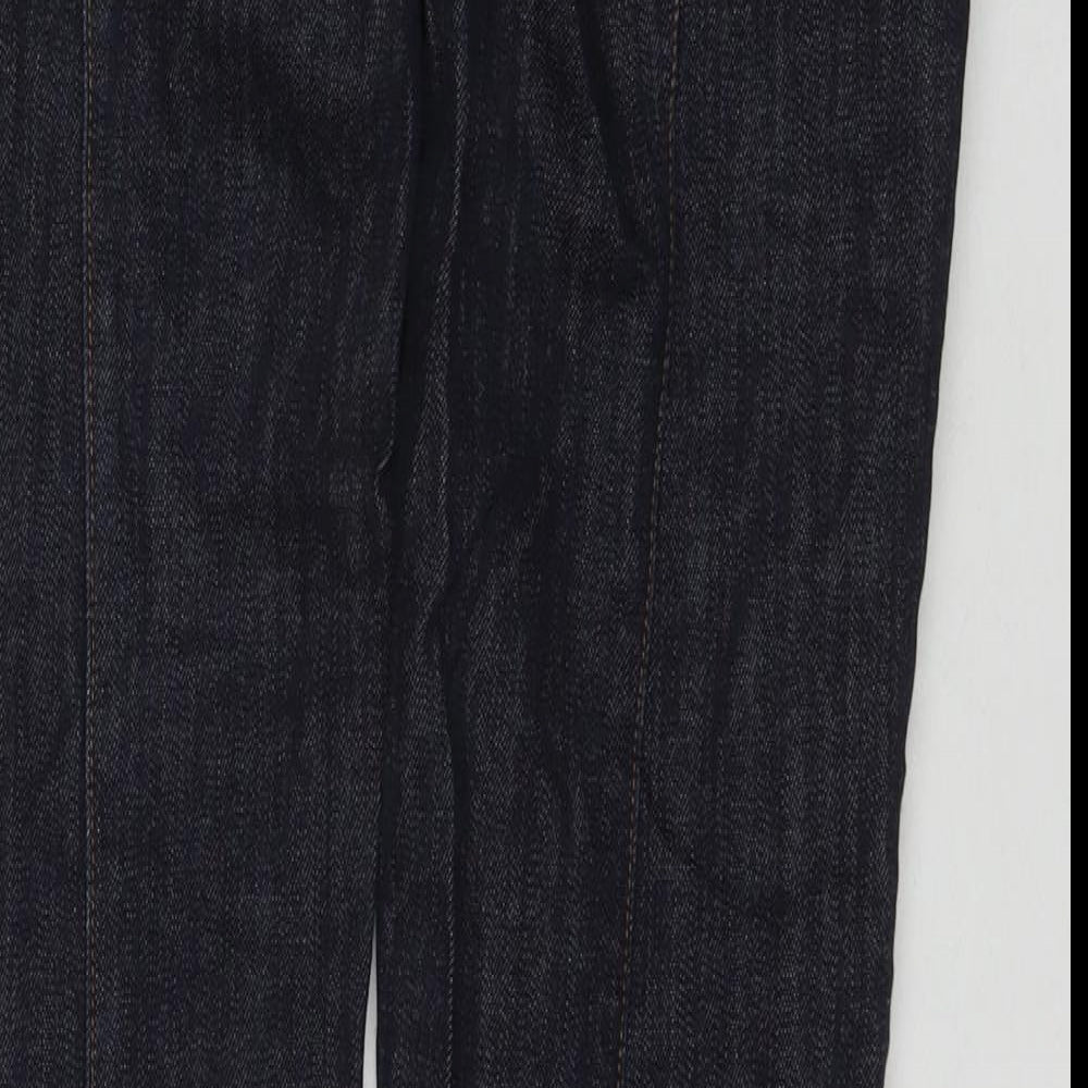 Karen Millen Womens Blue Cotton Straight Jeans Size 12 L32 in Regular Zip