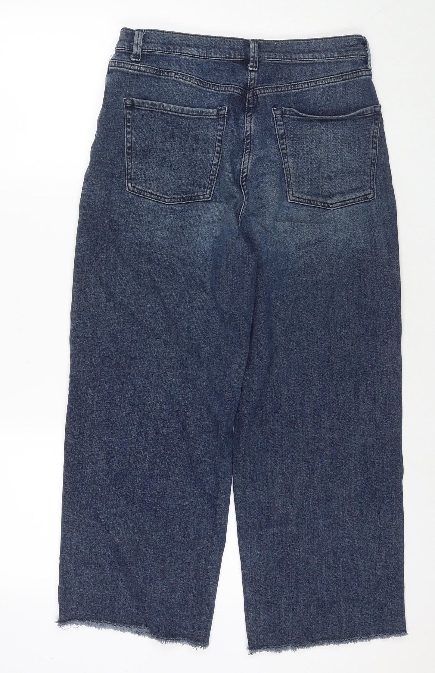 NEXT Womens Blue Cotton Cropped Jeans Size 10 L23 in Regular Zip