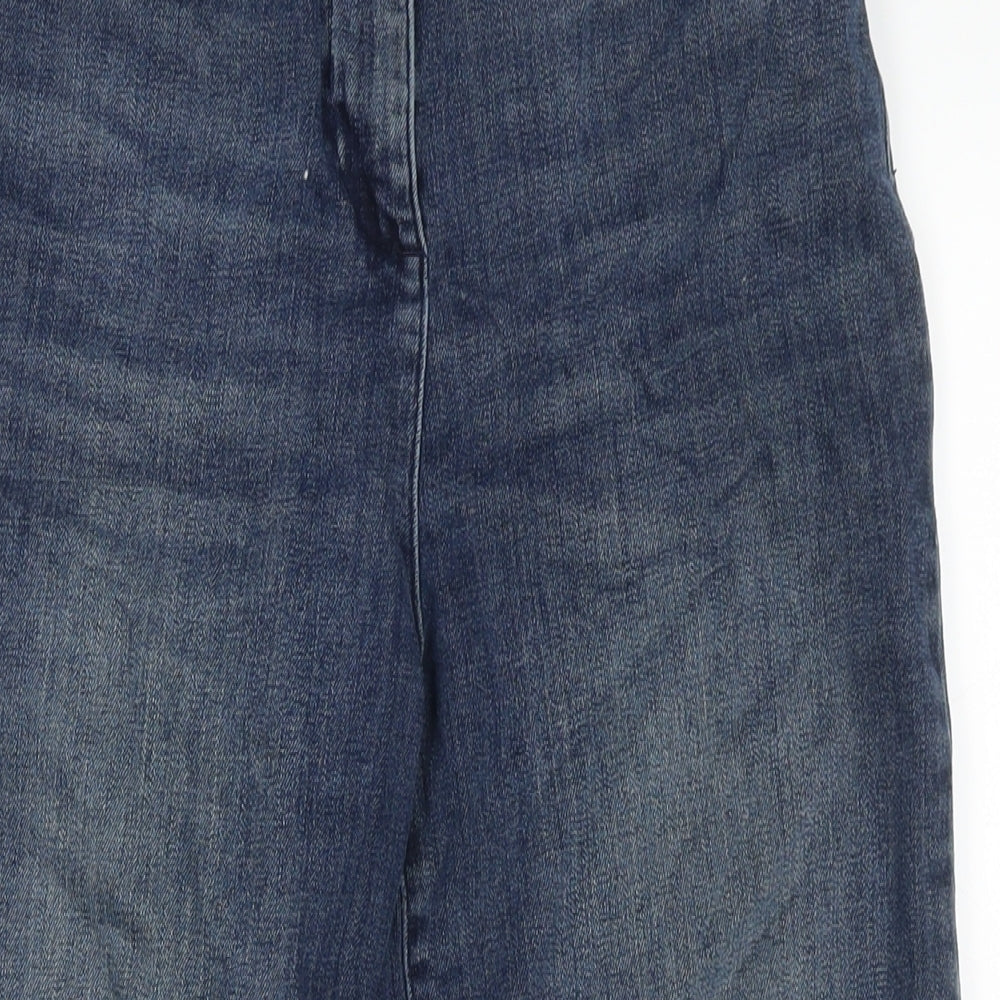 NEXT Womens Blue Cotton Cropped Jeans Size 10 L23 in Regular Zip