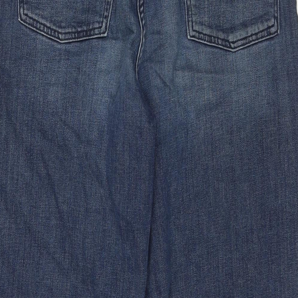 NEXT Womens Blue Cotton Cropped Jeans Size 10 L23 in Regular Zip