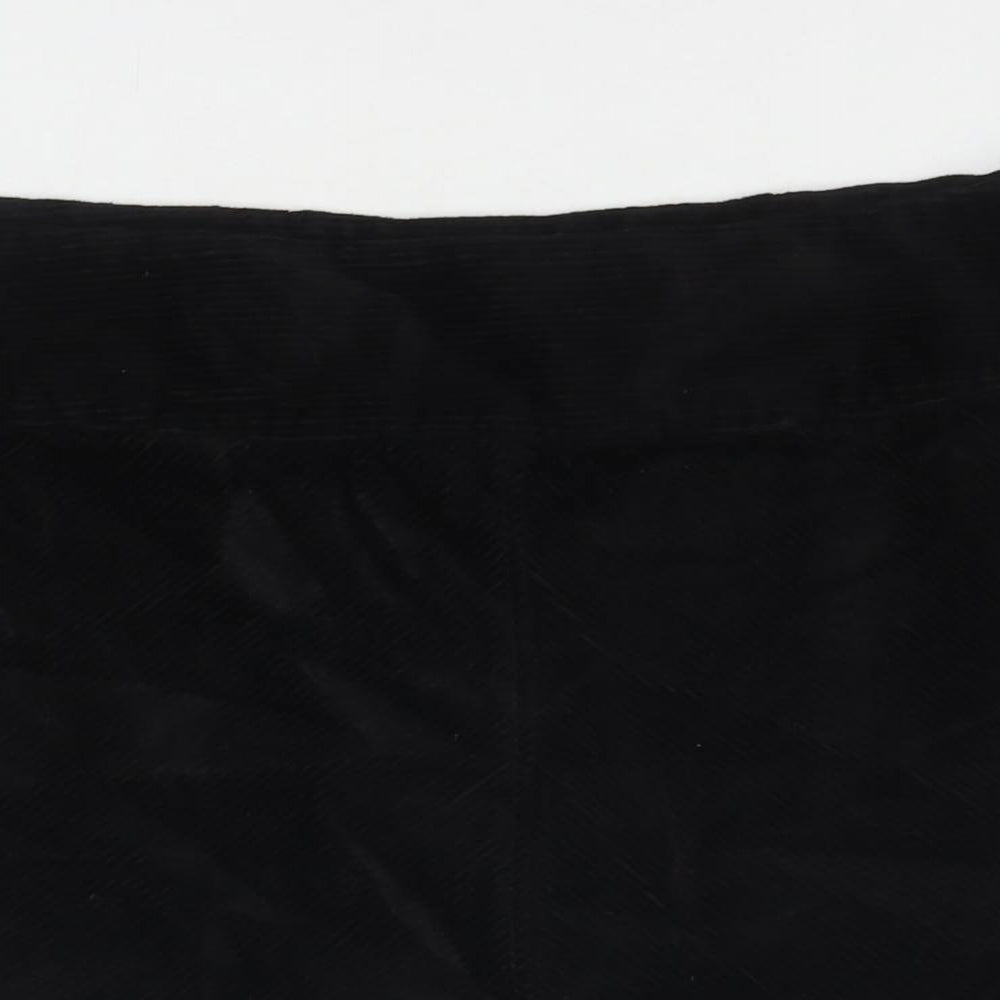 Monki Womens Black Cotton A-Line Skirt Size 10 Zip