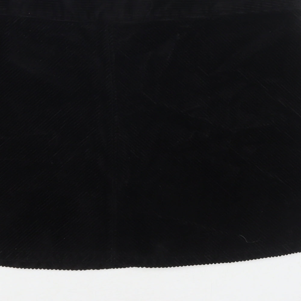 Monki Womens Black Cotton A-Line Skirt Size 10 Zip