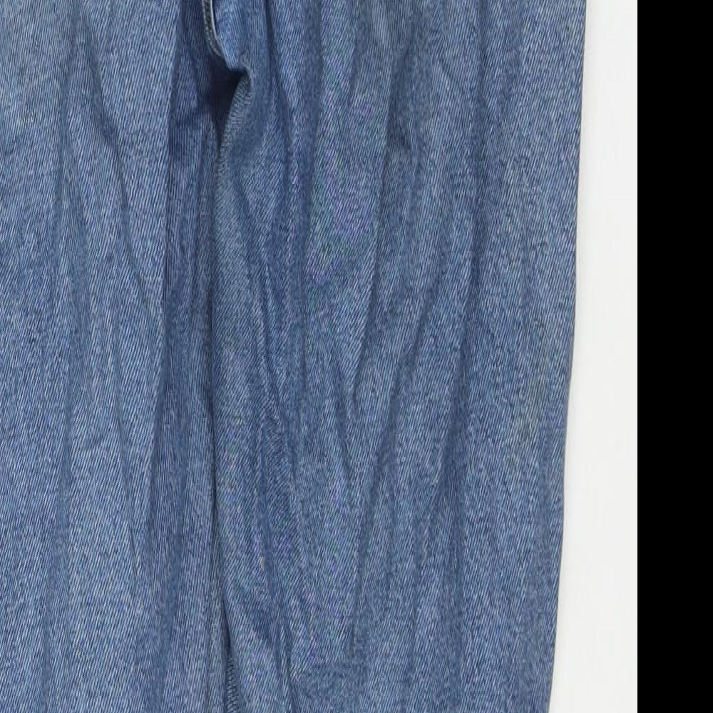 New Look Womens Blue Cotton Mom Jeans Size 10 L28 in Regular Zip