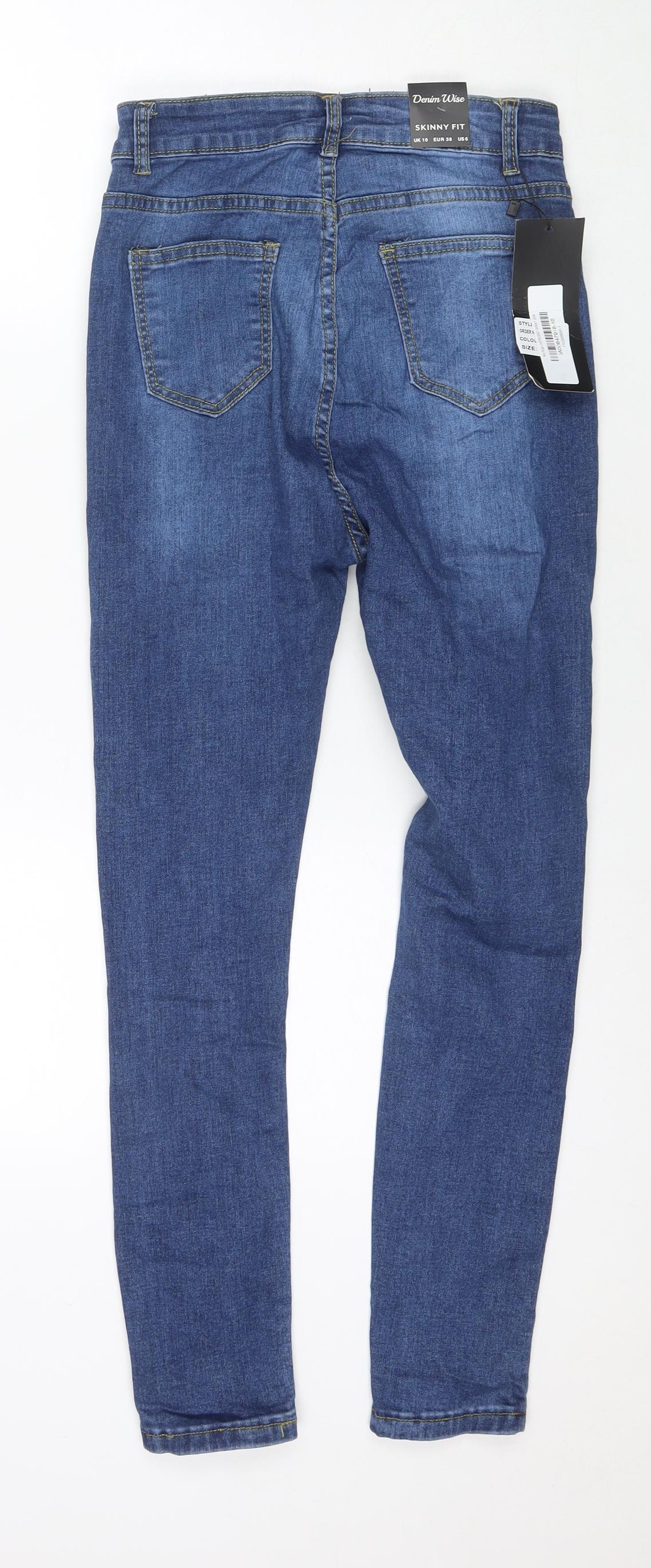 Denim Wise Womens Blue Cotton Skinny Jeans Size 10 L26 in Regular Zip