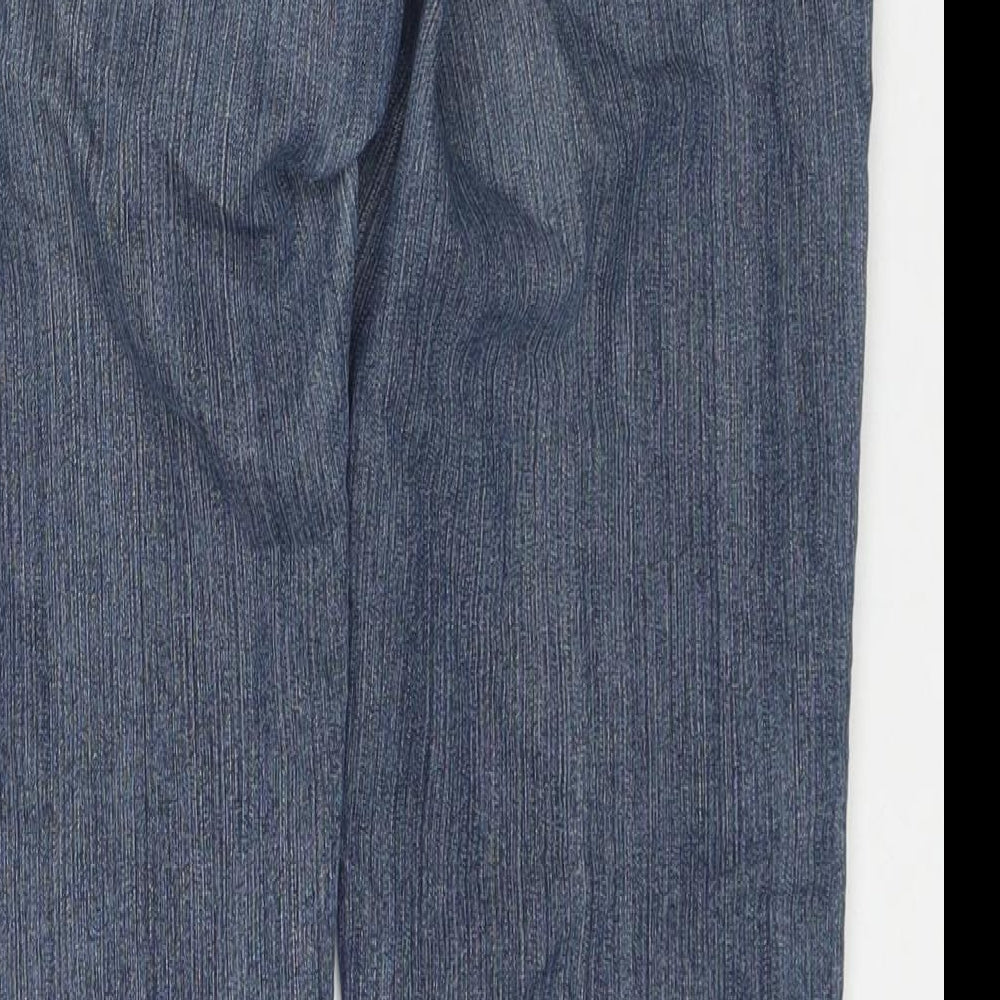 Woolworths Womens Blue Cotton Straight Jeans Size 34 in L24 in Regular Zip