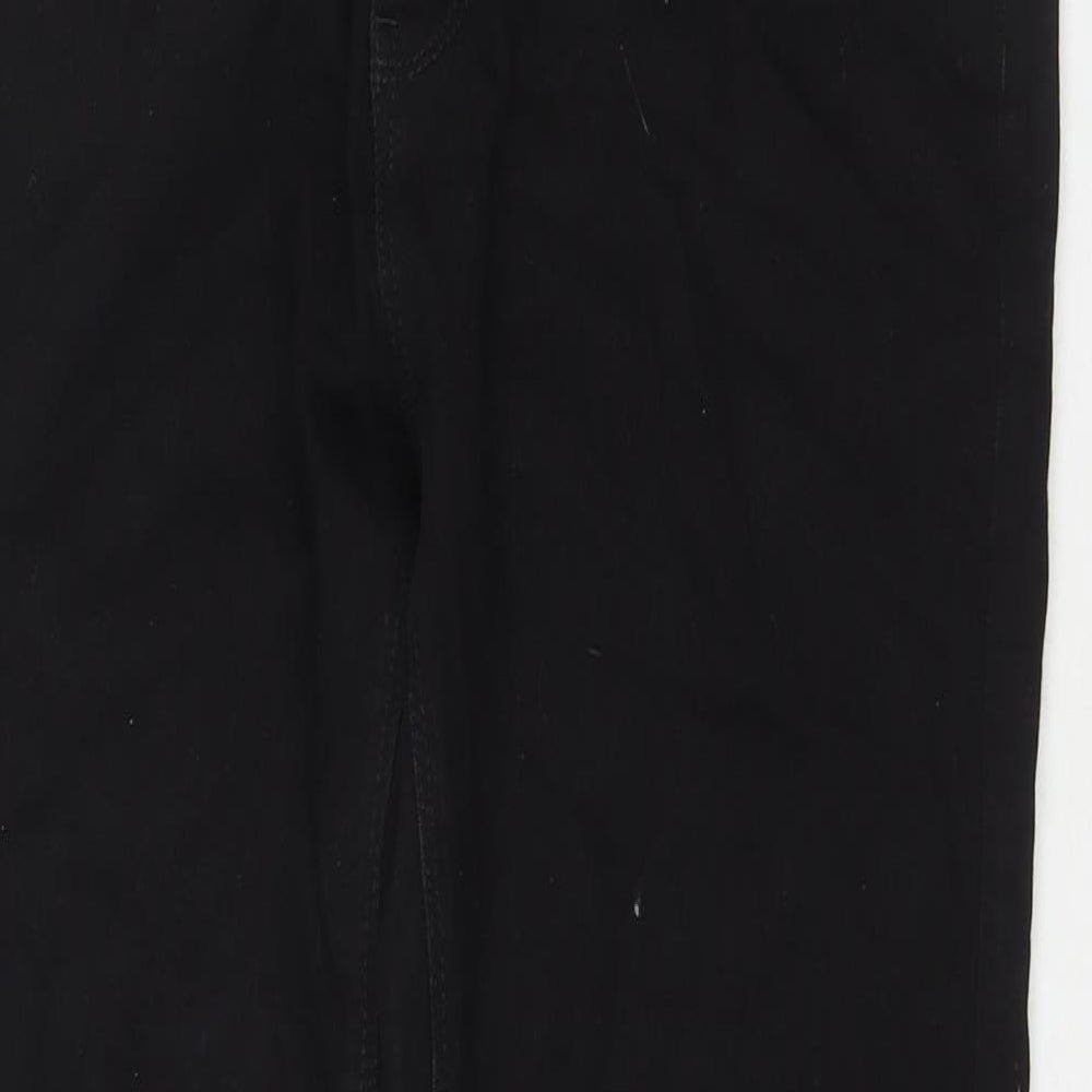 Marks and Spencer Mens Black Cotton Straight Jeans Size 36 in L29 in Regular Zip