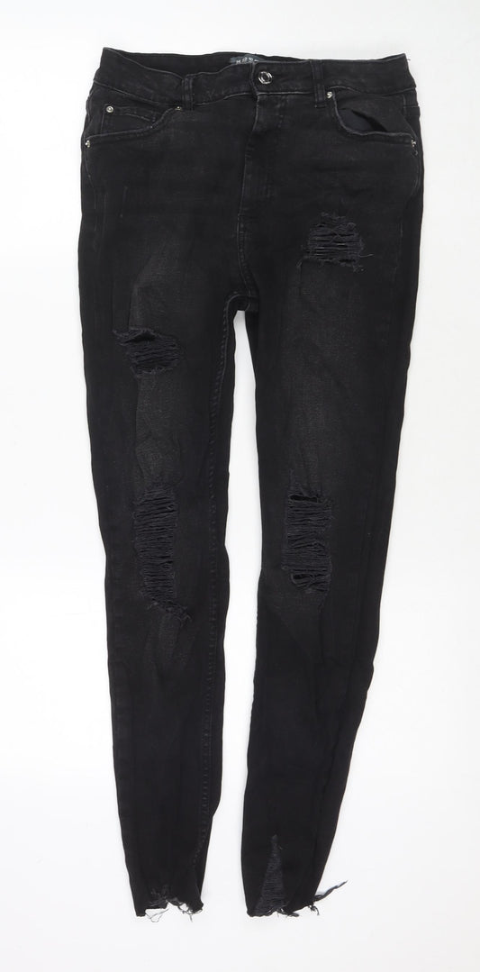 Denim & Co. Womens Black Cotton Skinny Jeans Size 14 L28 in Regular Zip