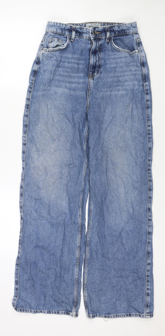 New Look Womens Blue Cotton Mom Jeans Size 8 L30 in Regular Zip