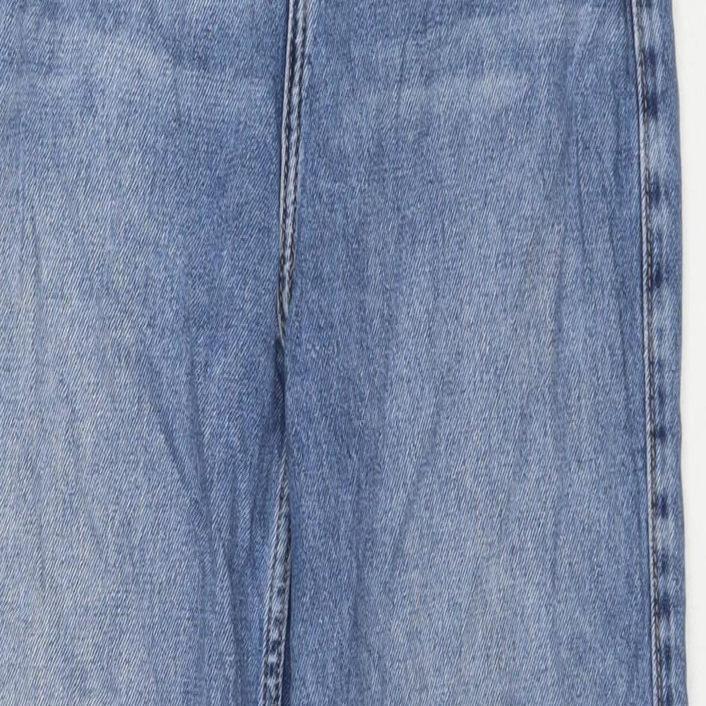 New Look Womens Blue Cotton Mom Jeans Size 8 L30 in Regular Zip