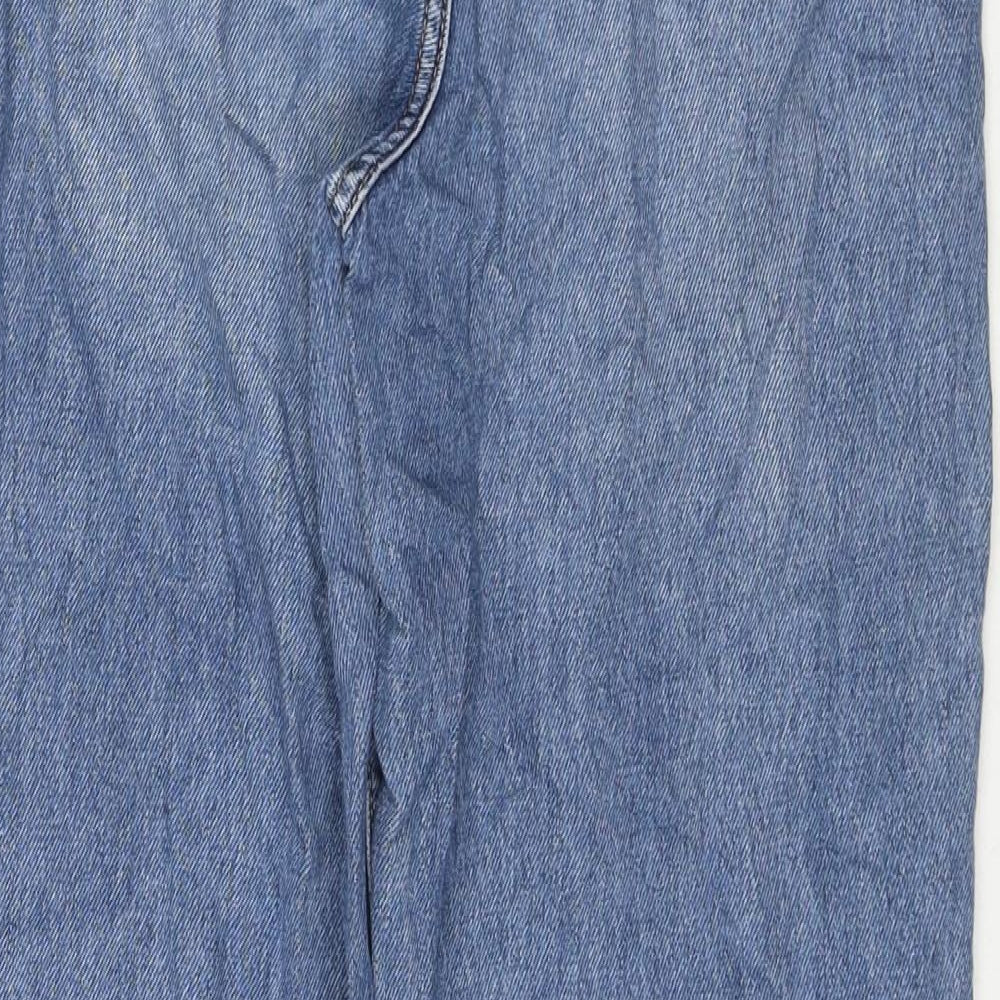 New Look Womens Blue Cotton Mom Jeans Size 8 L30 in Regular Zip