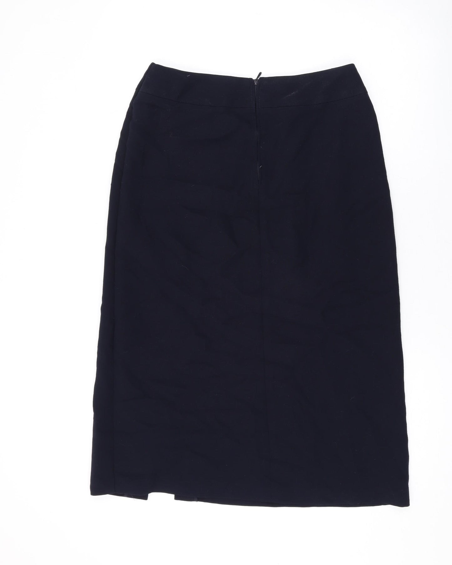 Marks and Spencer Womens Blue Polyester Straight & Pencil Skirt Size 12 Zip