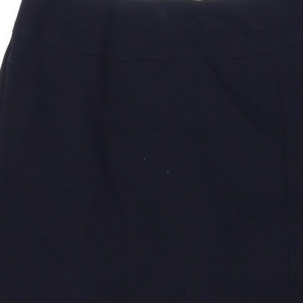 Marks and Spencer Womens Blue Polyester Straight & Pencil Skirt Size 12 Zip