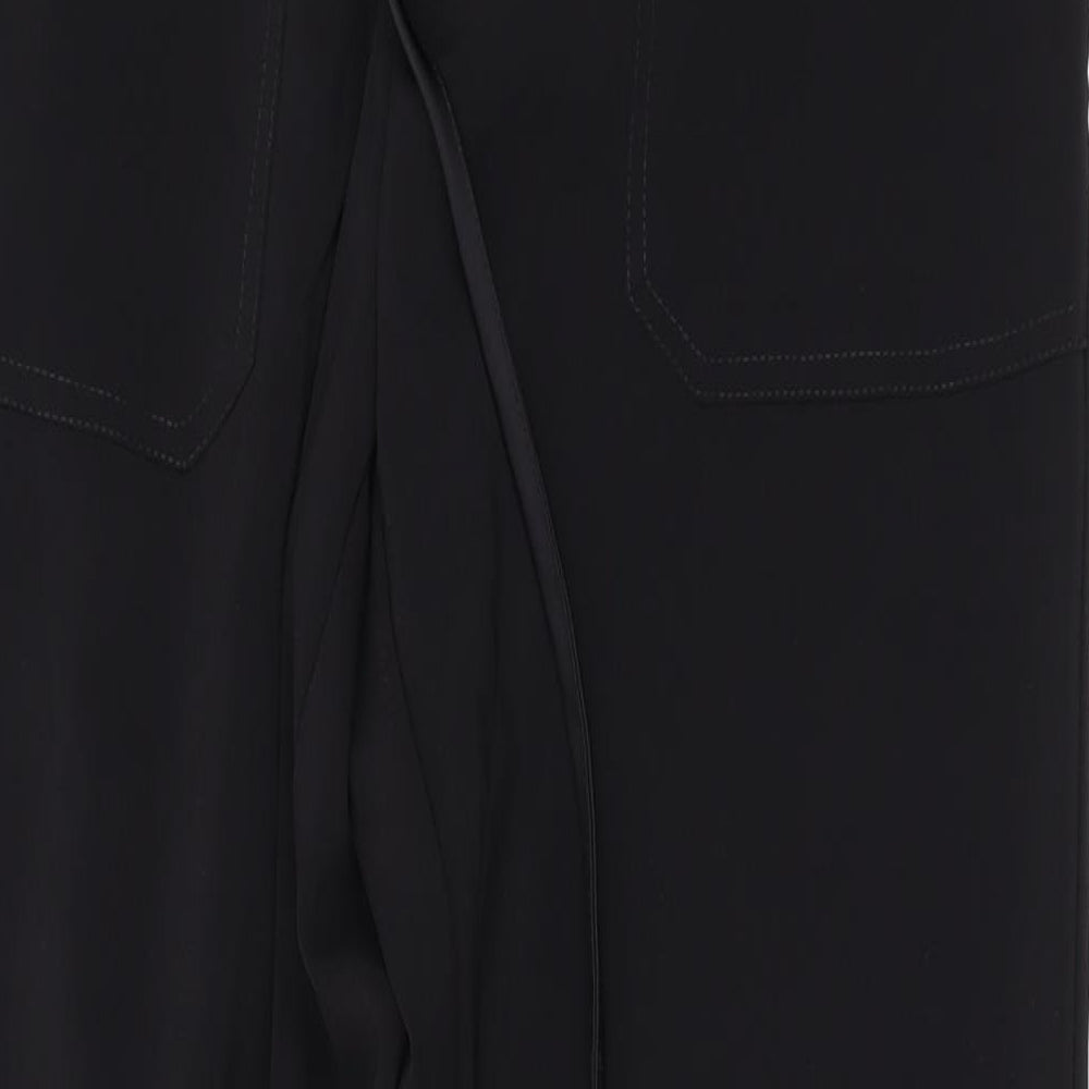 Object Womens Black Polyester Jogger Trousers Size 6 L28 in Regular Drawstring