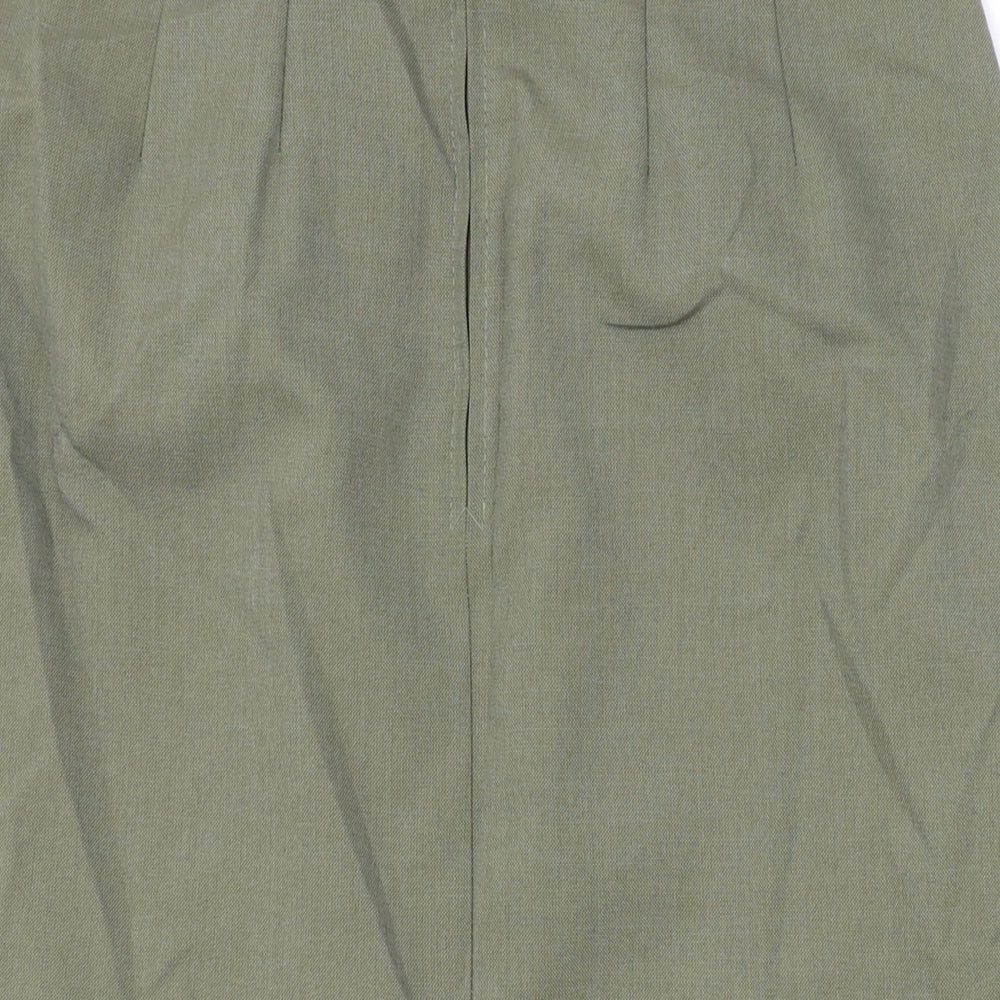 Marks and Spencer Womens Green Polyester Straight & Pencil Skirt Size 12 Zip