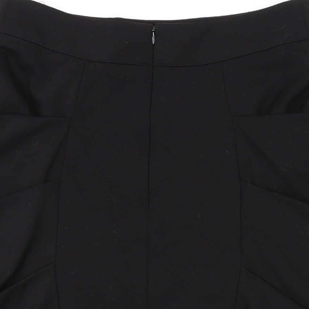 Warehouse Womens Black Polyester Mini Skirt Size 12 Zip