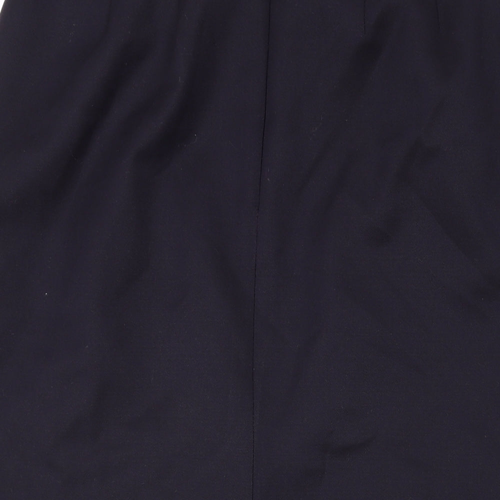 Marks and Spencer Womens Blue Wool Straight & Pencil Skirt Size 12 Zip