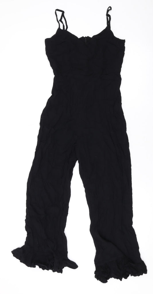 Nobody's Child Womens Black Polyester Jumpsuit One-Piece Size 8 L20 in Zip